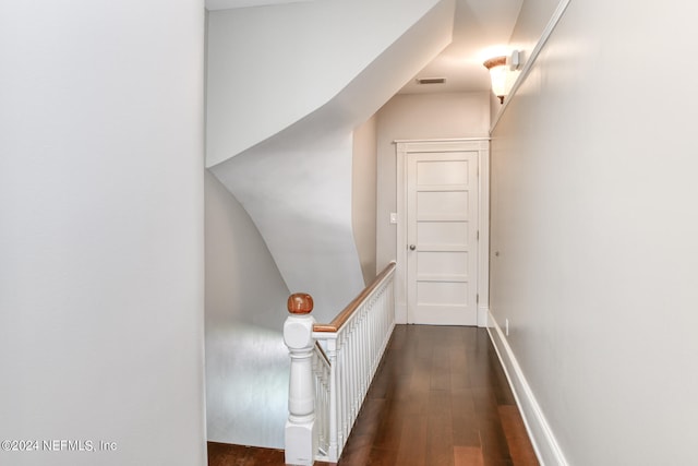 hall featuring dark hardwood / wood-style floors