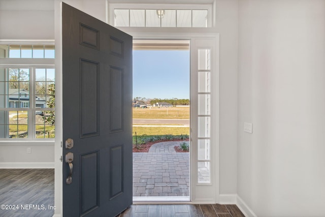 entryway featuring dark hardwood / wood-style floors