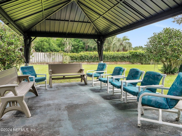 view of patio with a gazebo