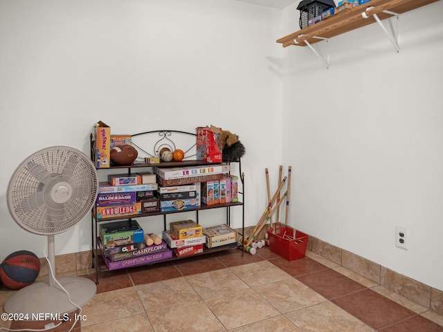 interior space with tile patterned floors