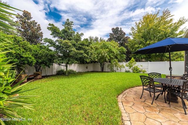 view of yard with a patio area