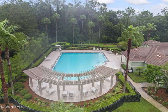 view of pool featuring a patio area