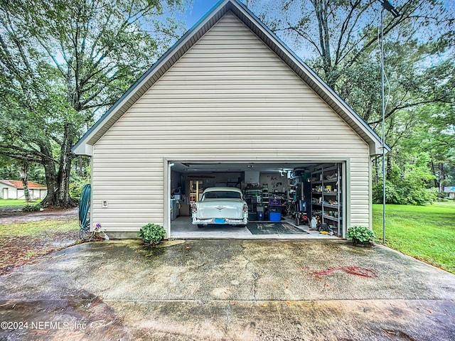 view of garage