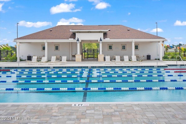 view of pool featuring a patio area