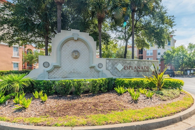 view of community sign