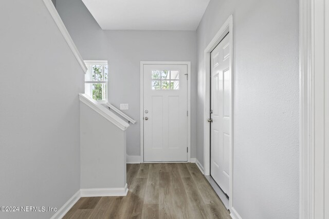 entryway featuring light wood-type flooring