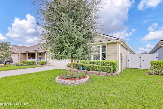 view of front of property with a front lawn