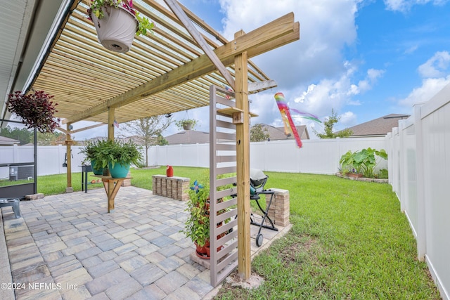 exterior space featuring a pergola and a patio area