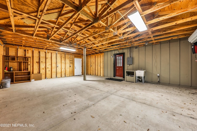 garage featuring electric panel