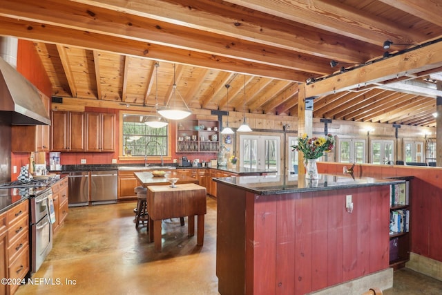 kitchen featuring dishwasher, open shelves, and a healthy amount of sunlight