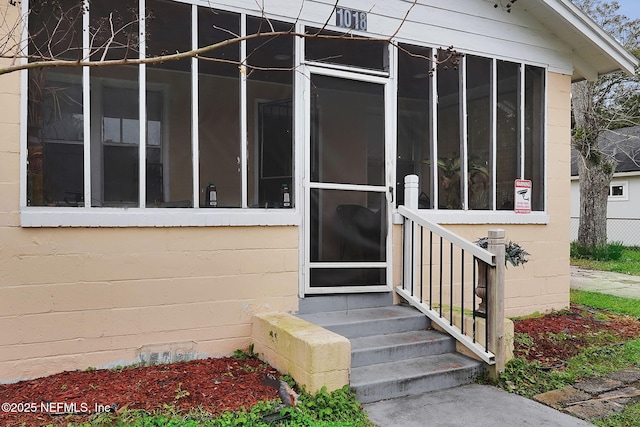 view of doorway to property