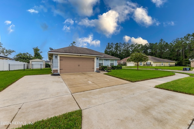 view of front of property with a front lawn