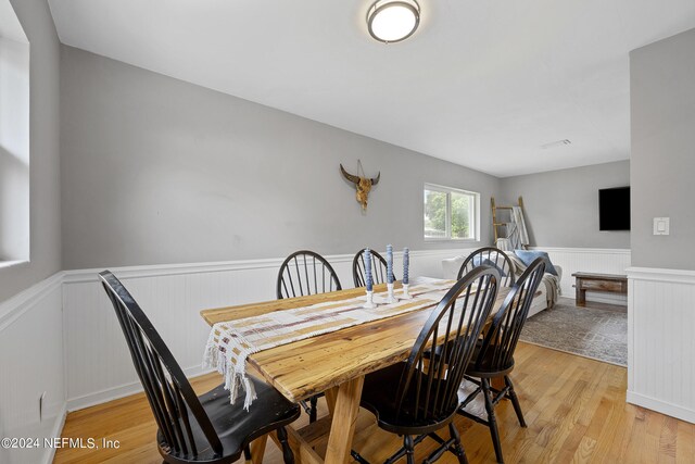 dining area featuring light hardwood / wood-style flooring