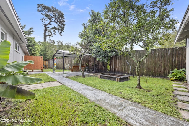 view of yard with a gazebo