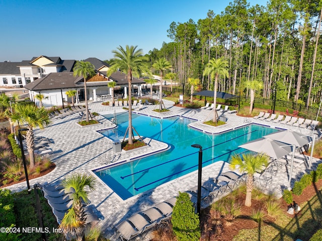 view of pool with a patio