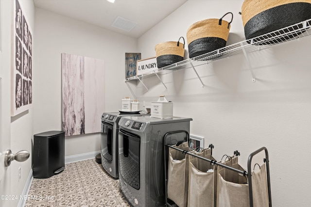 laundry area featuring washer and dryer