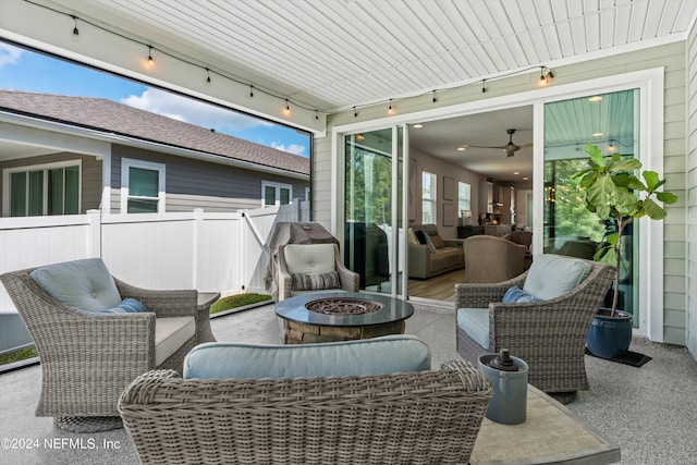 view of patio featuring outdoor lounge area