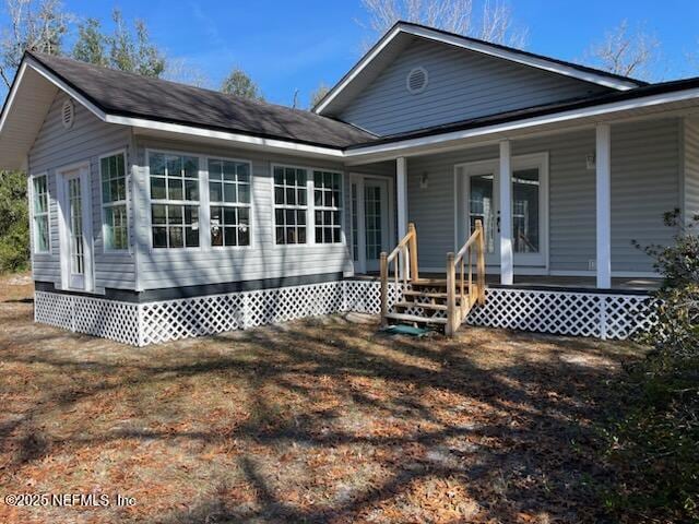 view of front of property with a porch