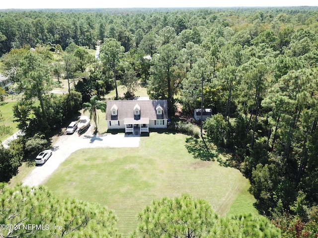 birds eye view of property featuring a rural view