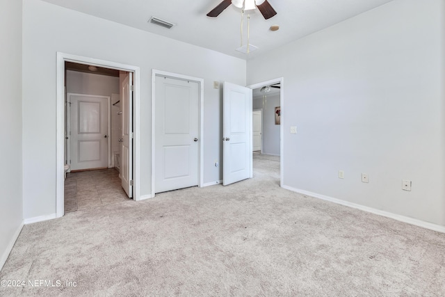 12700 Bartram Park Blvd Unit 124, Jacksonville, FL 32258 - unfurnished bedroom featuring baseboards, visible vents, ceiling fan, and carpet flooring