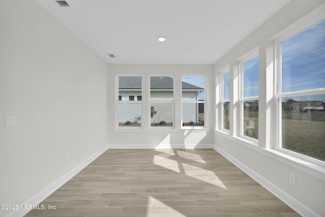 view of unfurnished sunroom