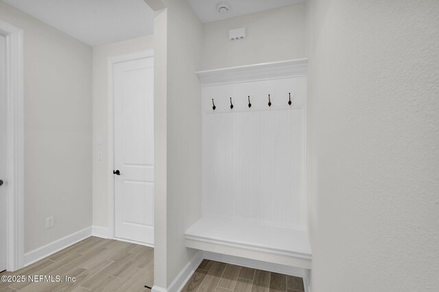 mudroom featuring light hardwood / wood-style flooring