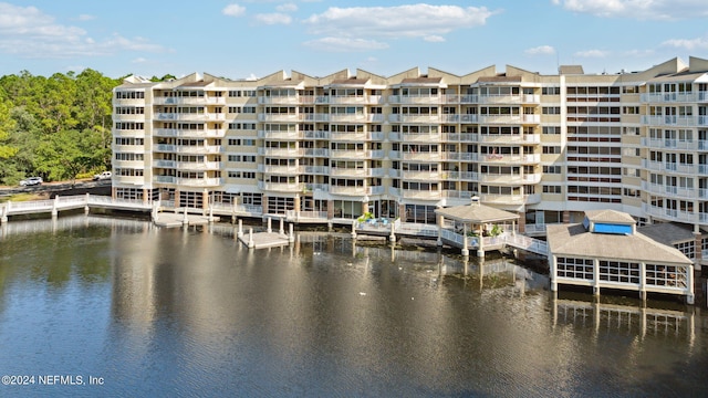 exterior space featuring a water view