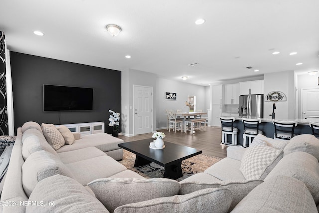 living room featuring wood-type flooring