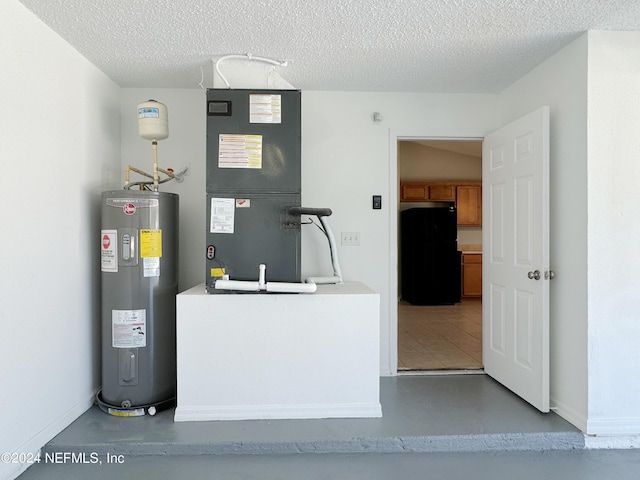 utilities with heating unit and electric water heater