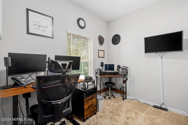 home office featuring carpet