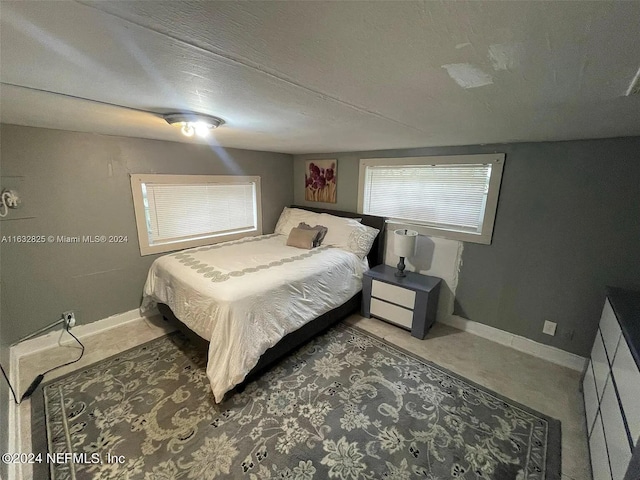 bedroom with a textured ceiling