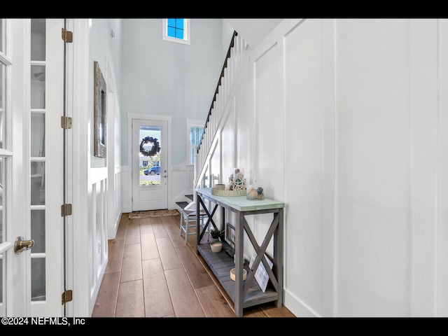 foyer featuring hardwood / wood-style floors