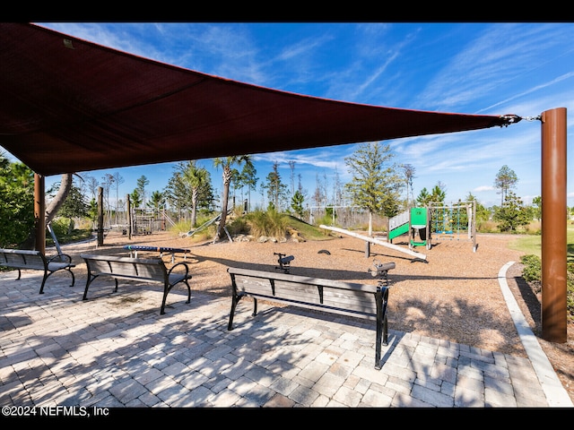 exterior space with a playground