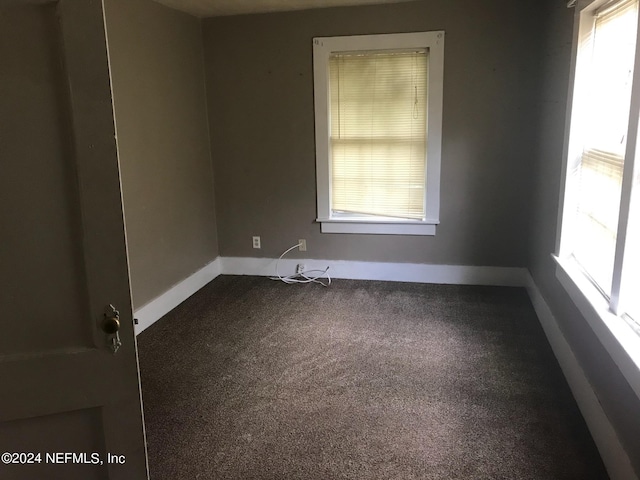 unfurnished room featuring carpet