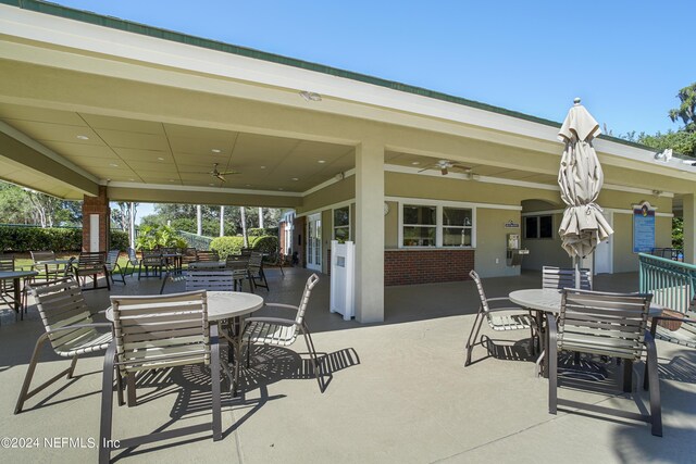 view of patio / terrace with ceiling fan