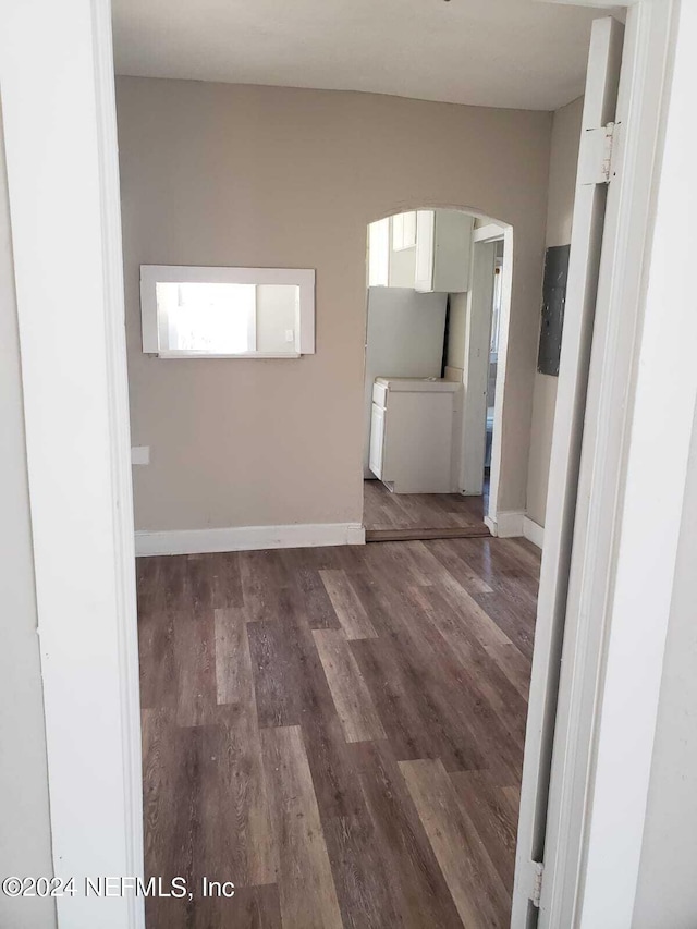 interior space featuring dark wood-type flooring