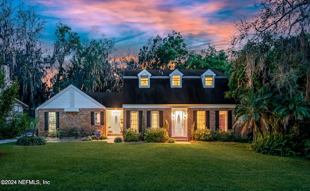 view of front of home featuring a yard