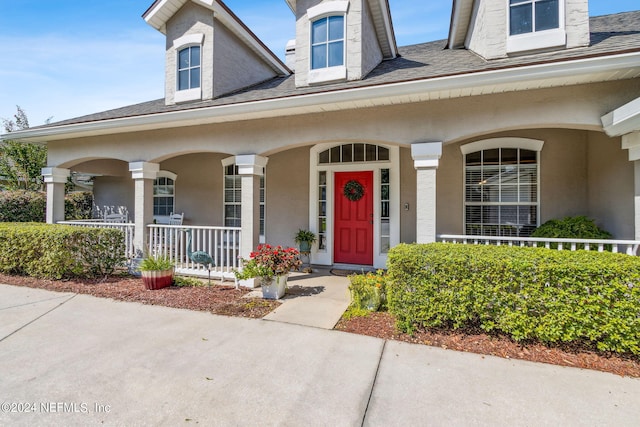 exterior space with covered porch