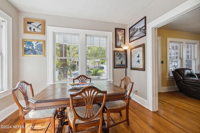 dining room featuring hardwood / wood-style flooring