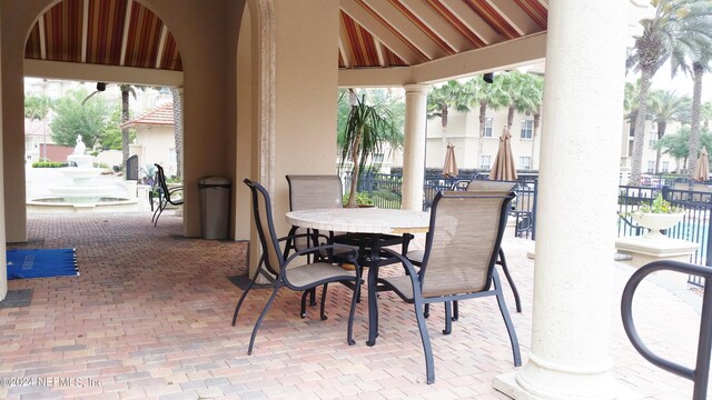 view of patio with a gazebo