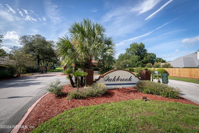 view of community sign