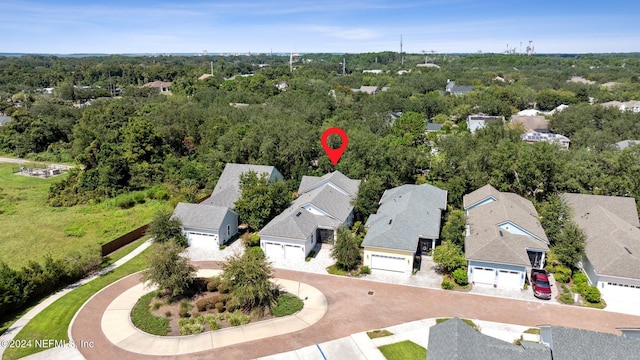 1505 Lakeside Ct, Fernandina Beach, FL 32034 - birds eye view of property featuring a forest view and a residential view