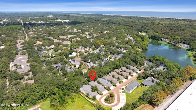 1505 Lakeside Ct, Fernandina Beach, FL 32034 - birds eye view of property featuring a water view, a forest view, and a residential view