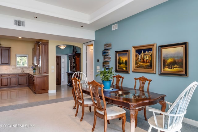 dining room with sink