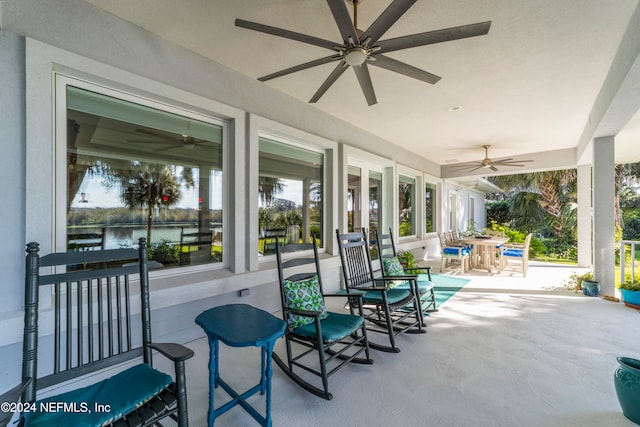 view of patio / terrace with ceiling fan