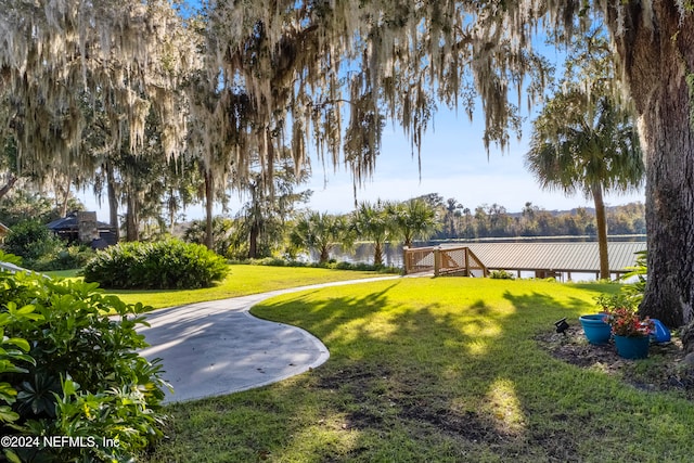 view of community featuring a yard