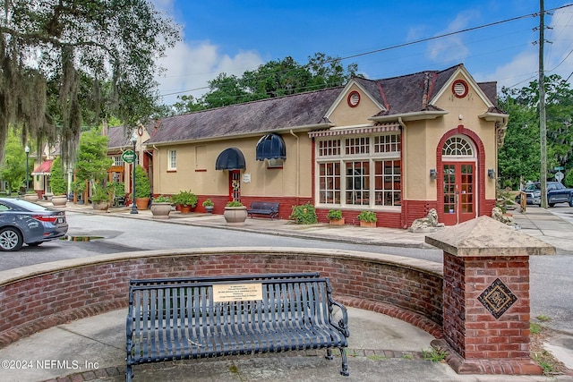 view of front of property with french doors