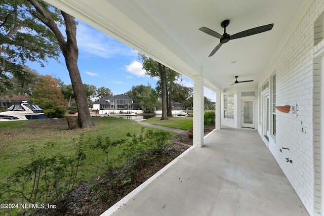 view of patio / terrace with ceiling fan