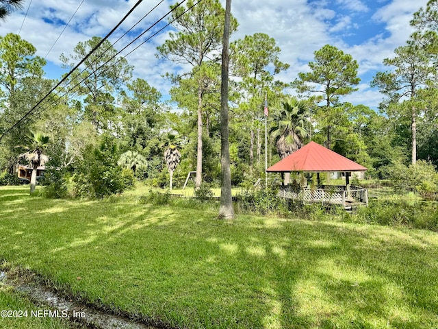 view of yard with a gazebo