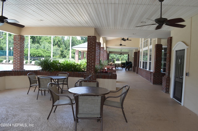 view of patio / terrace with ceiling fan